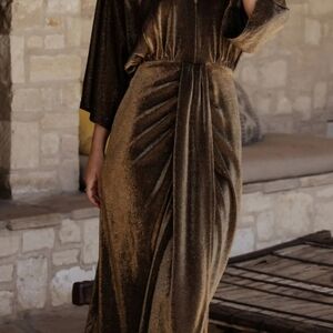 New Baltic Born dress XL Winter Dress Bronze Shimmer Holiday Festive Party Midi